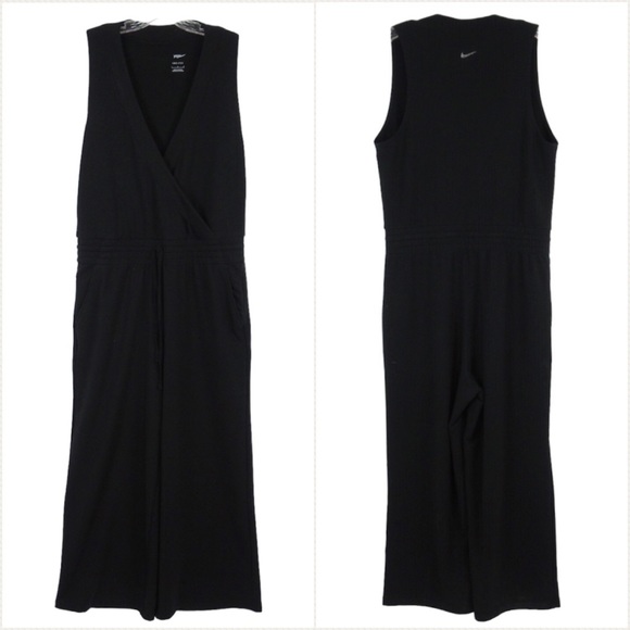 NIKE Yoga Dri-FIT French Terry Wide Leg Jumpsuit Women’s Size Large - Picture 12 of 12